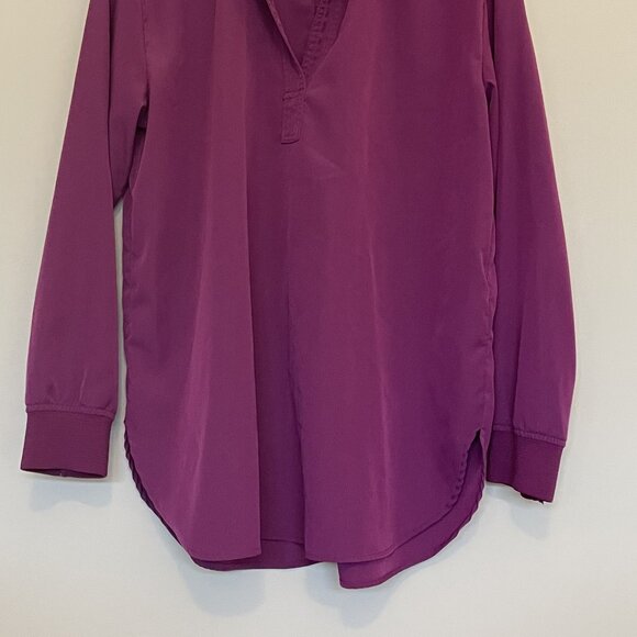 Lightweight Long Tunic Blouse V-Neck Long Sleeve Purple Joe Fresh Medium - Picture 6 of 6